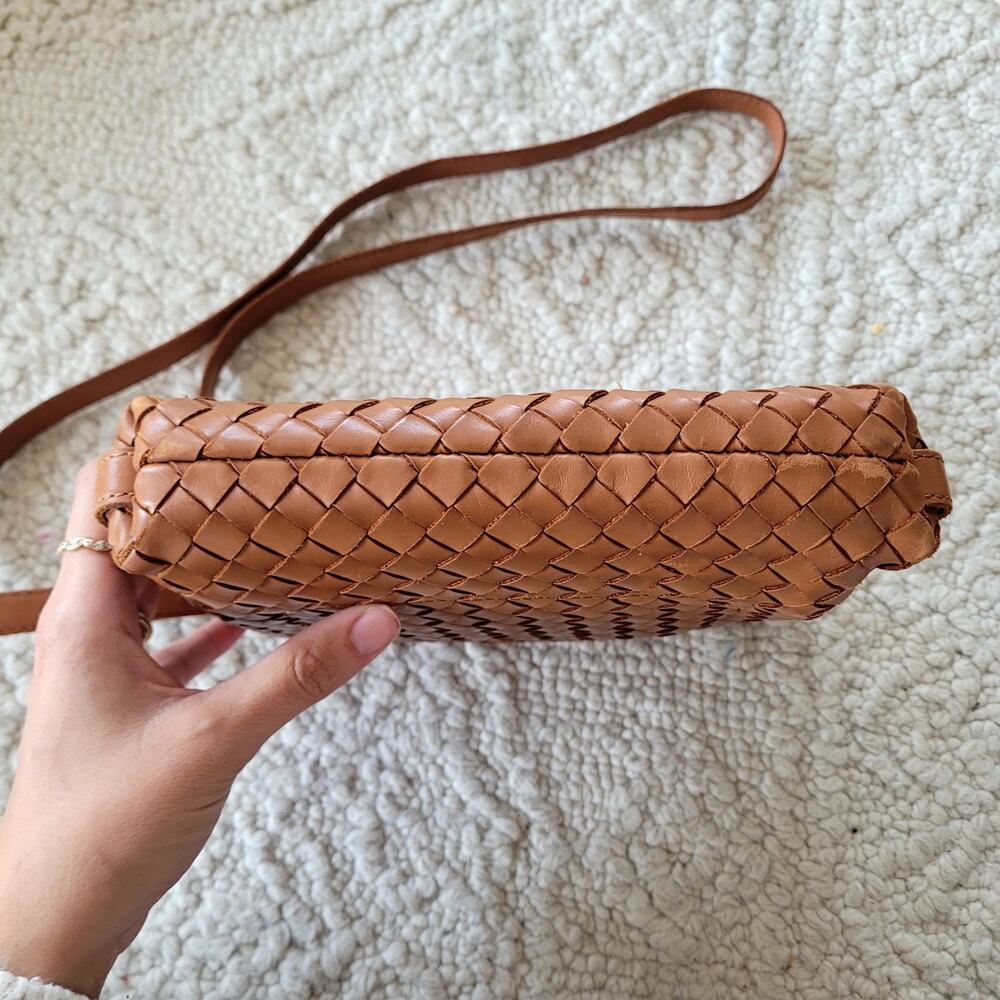 Madewell Hand Woven Leather Crossbody bag Brown Small Mini - Picture 3 of 7